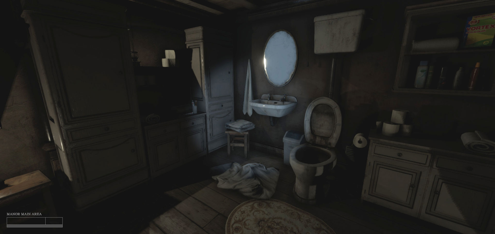 One of the manor bathrooms in Deathbloom Chapter 1